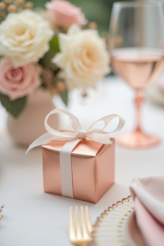 elegant personalized rose gold boxes