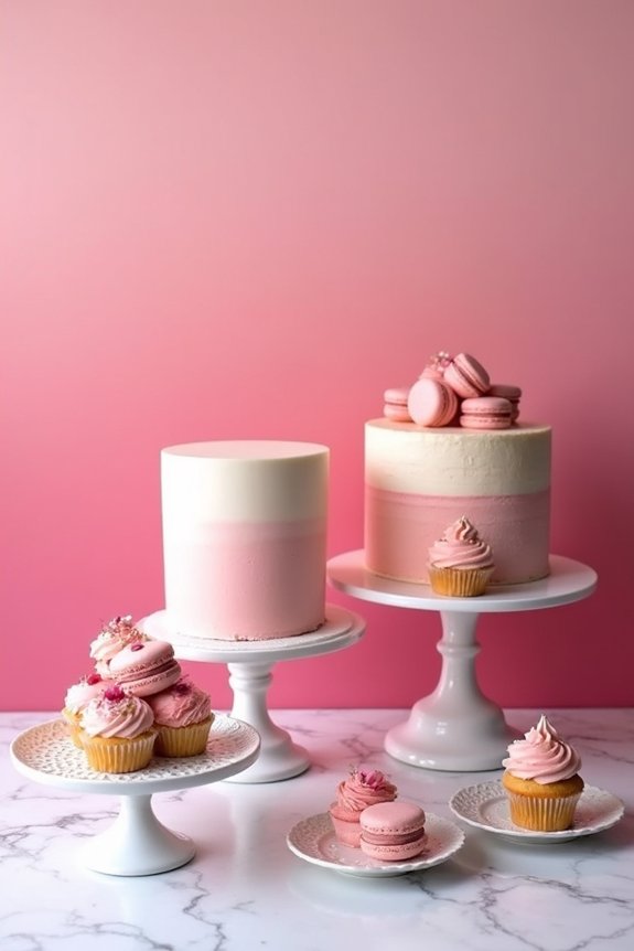 elegant pink dessert display
