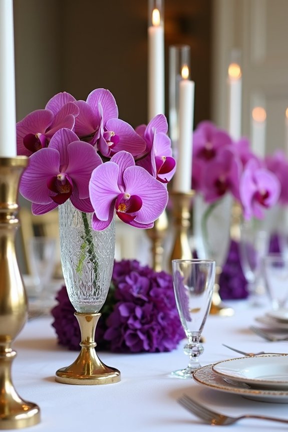 elegant purple gold florals