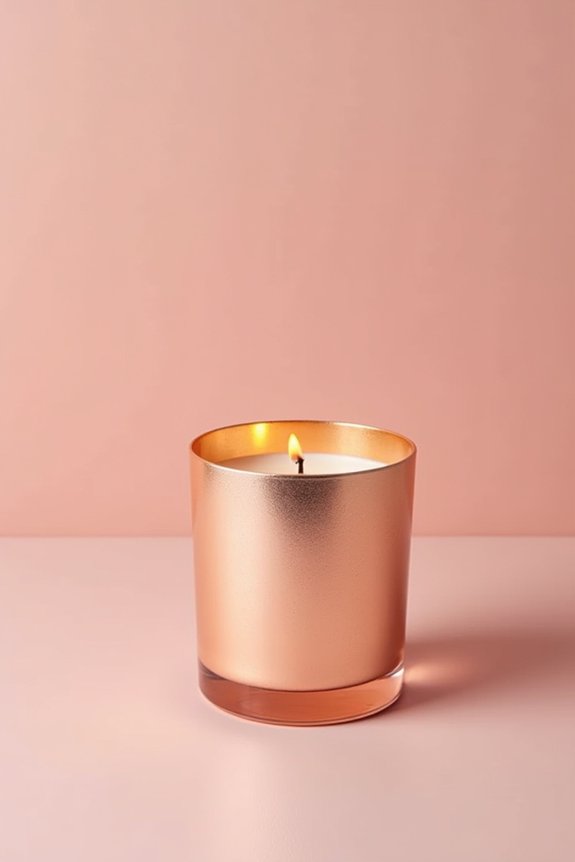 elegant rose gold candles