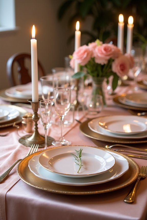 elegant rose gold table settings