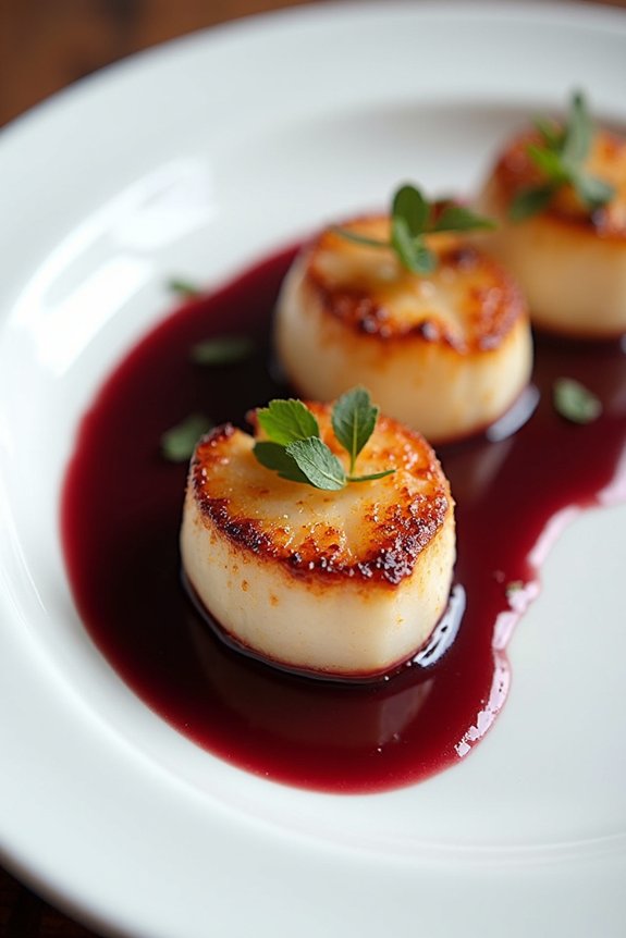 elegant scallops in reduction