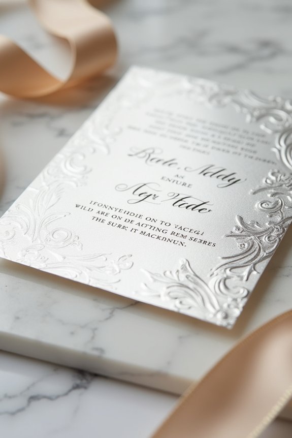 elegant silver foil invitations