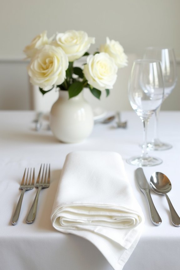 elegant table linens setup