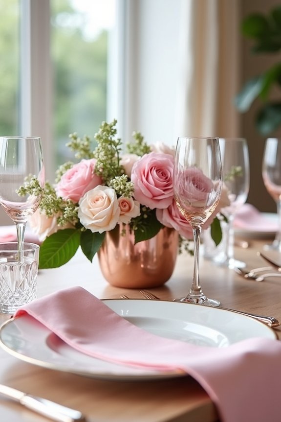 elegant tableware and centerpieces