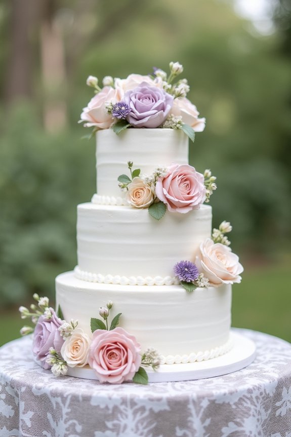 elegant tiered floral cake