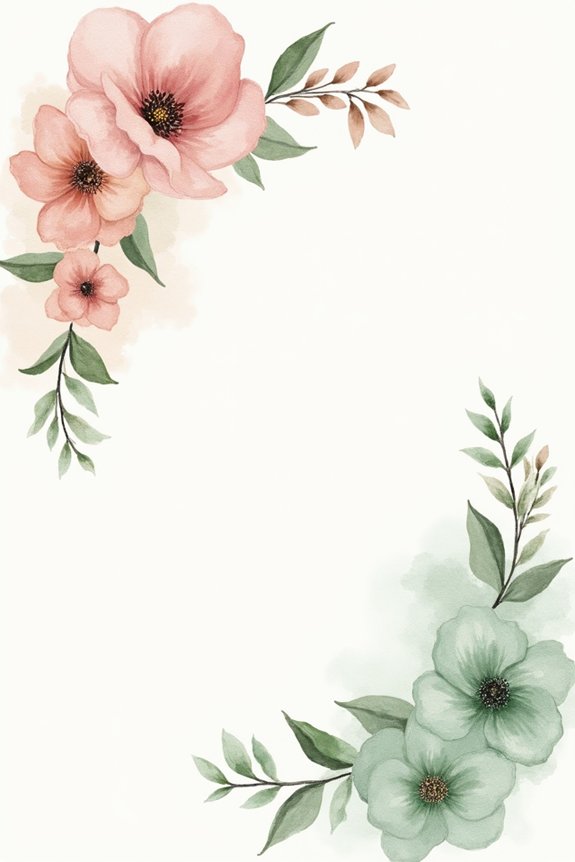 elegant watercolor floral invitations