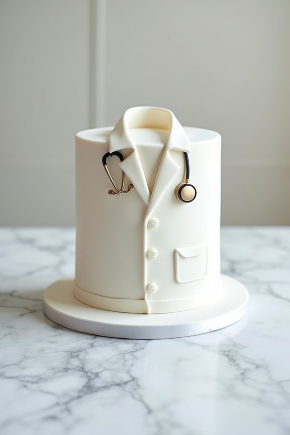 elegant white coat cake
