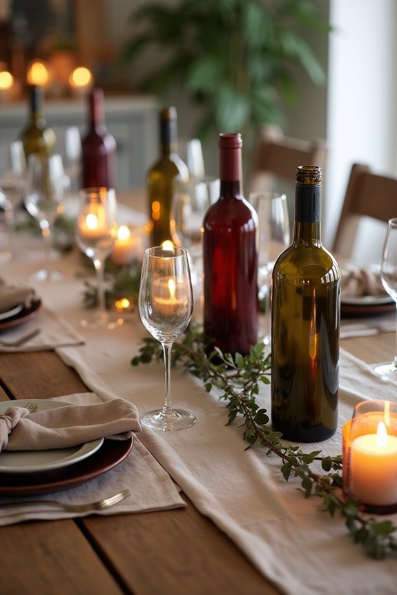 elegant wine bottle centerpieces