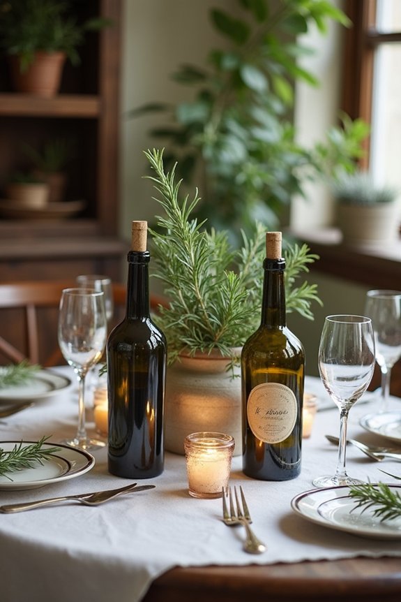 elegant wine bottle centerpieces