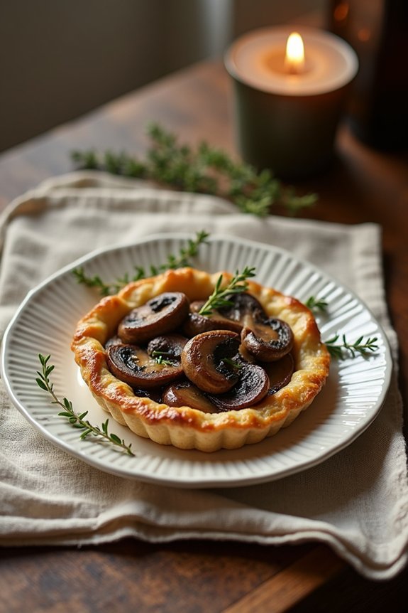 elegant wine braised mushroom tartlets