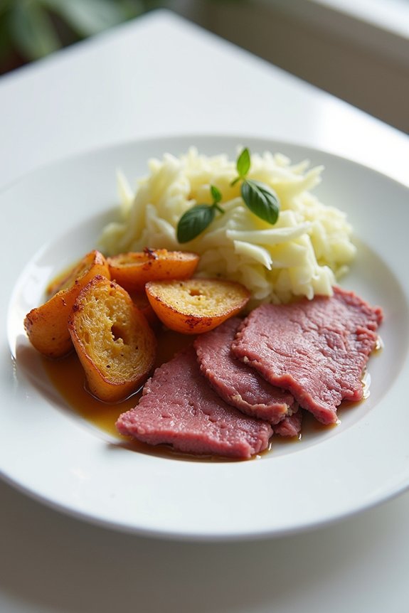 elevated corned beef presentation