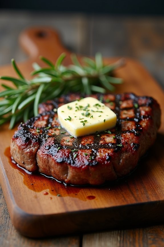elevated steak with butter