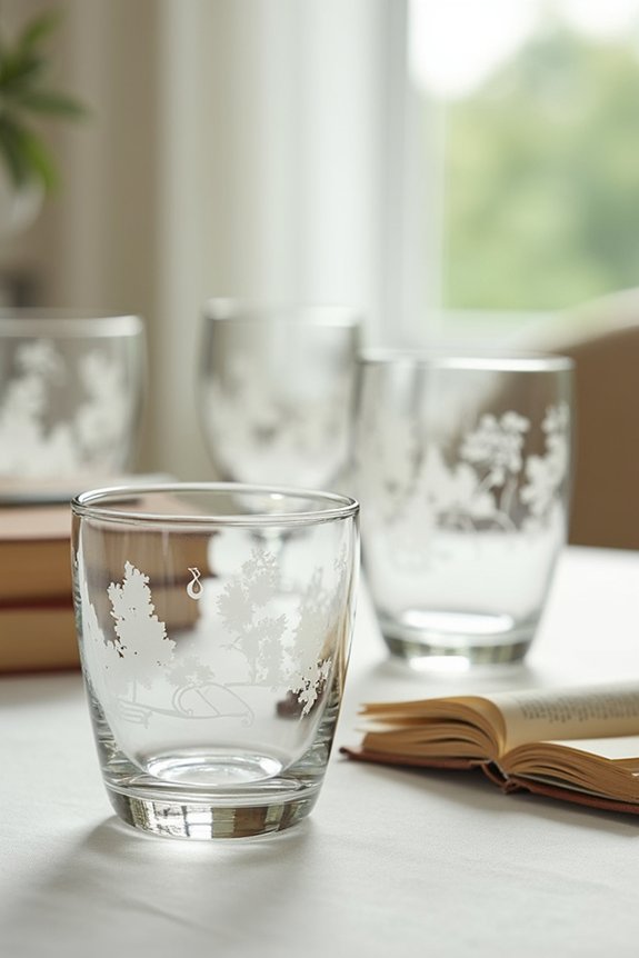 engraved drinkware for books