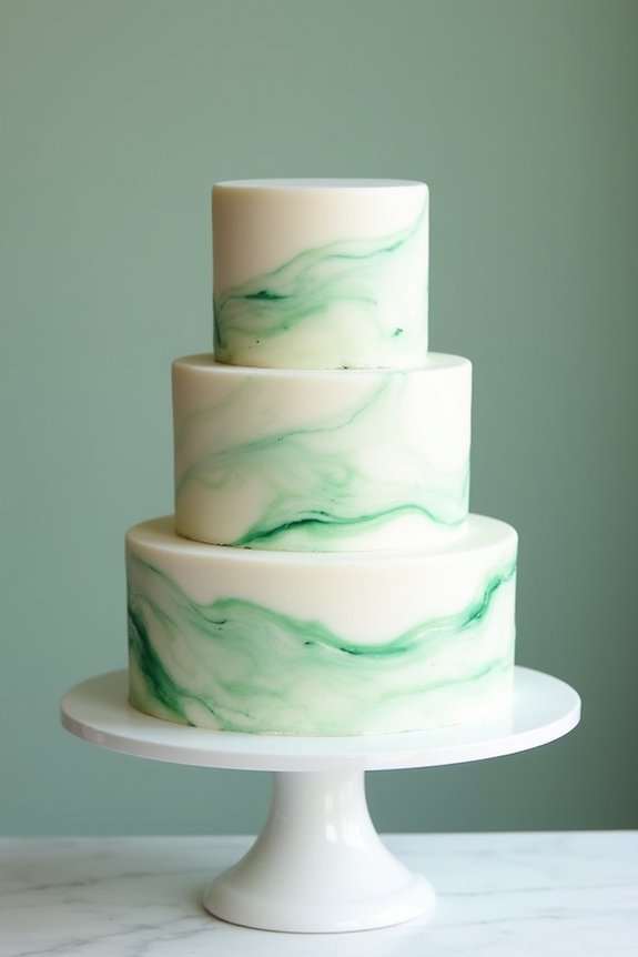 eucalyptus watercolor cake design