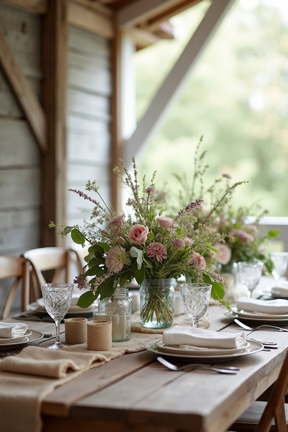 event specific rustic centerpiece selection