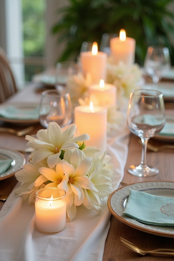 floating gardenias and candles