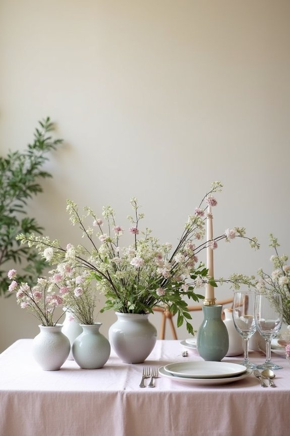 floral arrangements with pastels