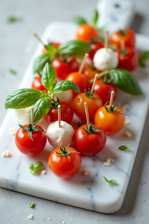 fresh elegant caprese skewers