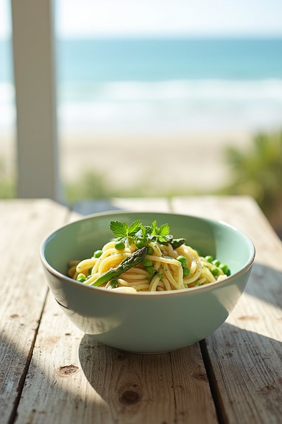 fresh vegetable pasta dish