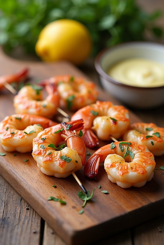 garlic butter shrimp skewers