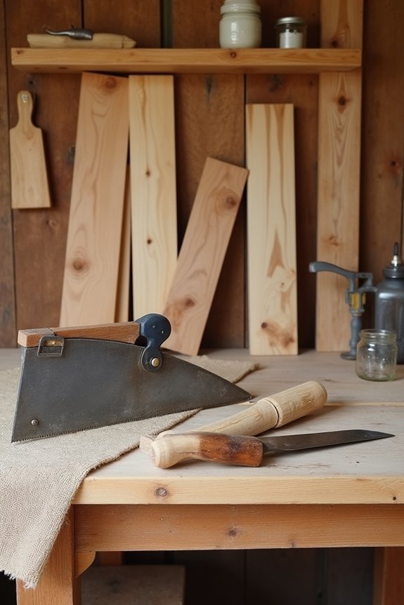 gather rustic wood materials