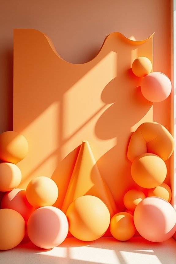 geometric balloon backdrop design