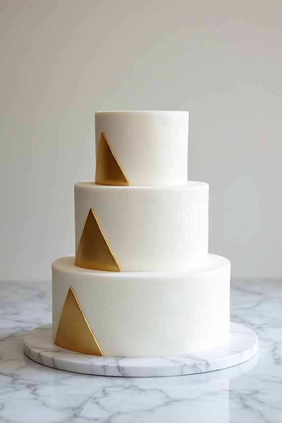 geometric cake designs engagement