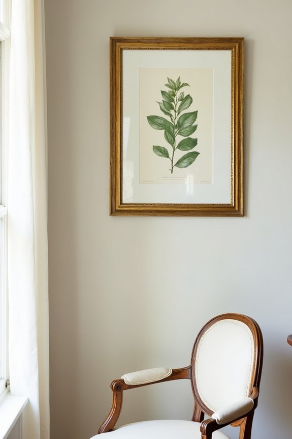 gilt frames enhance botanical prints