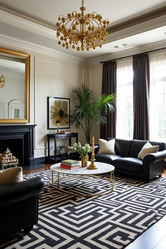 glamorous art deco accents