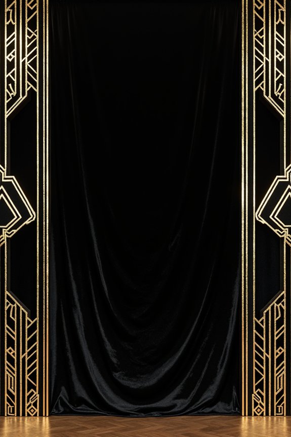 glamorous gold and black backdrop