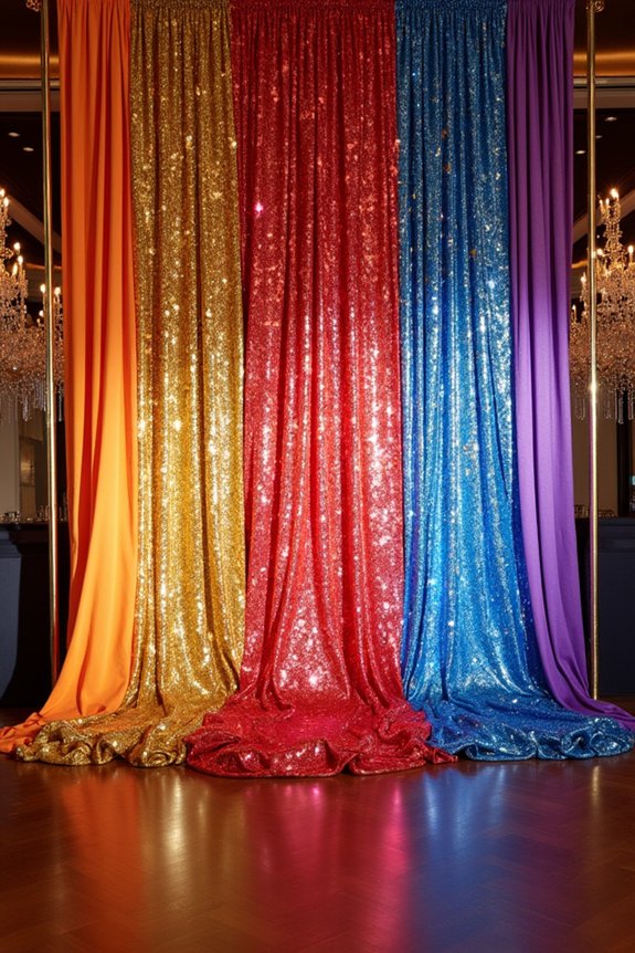 glamorous sequin fringe backdrop