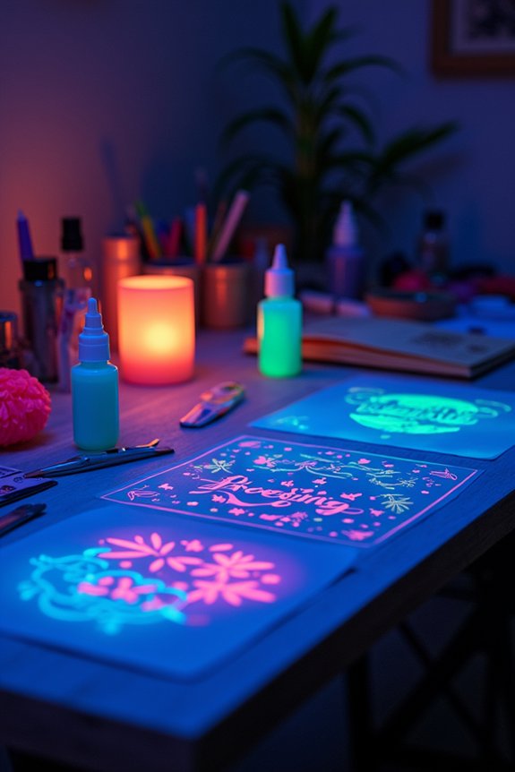 glow in the dark invitations technique
