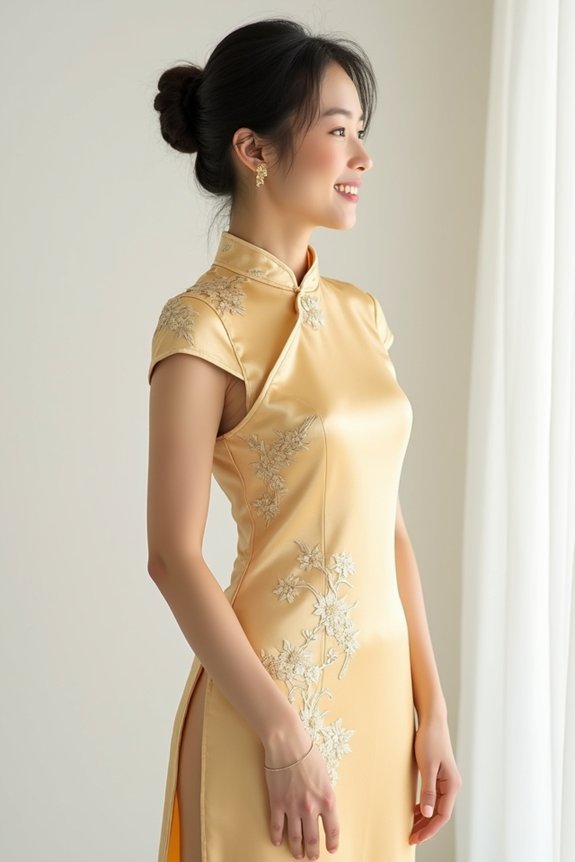 gold silk luxury outfit