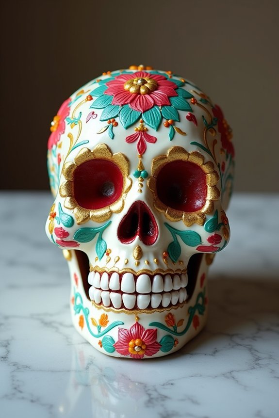 hand painted sugar skull cake