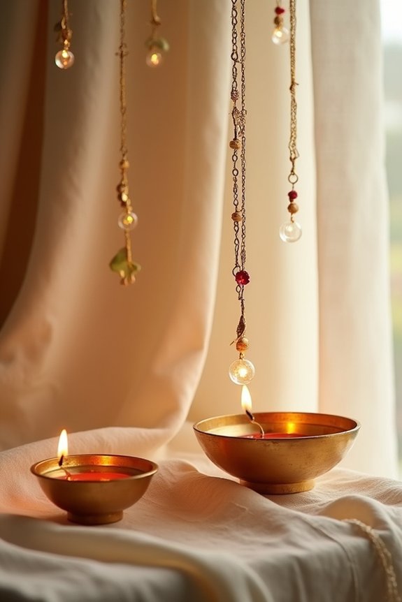 hanging diyas for ambiance