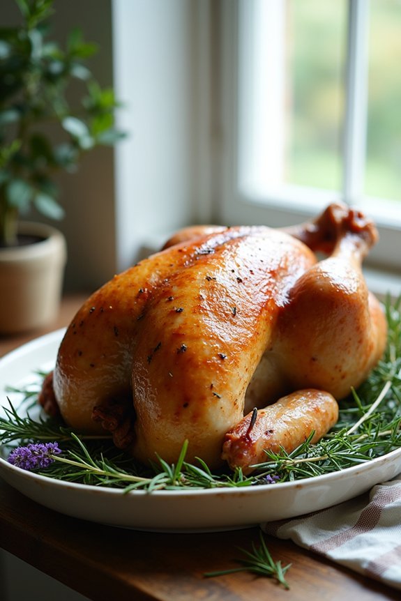 herb brined juicy roasted chicken