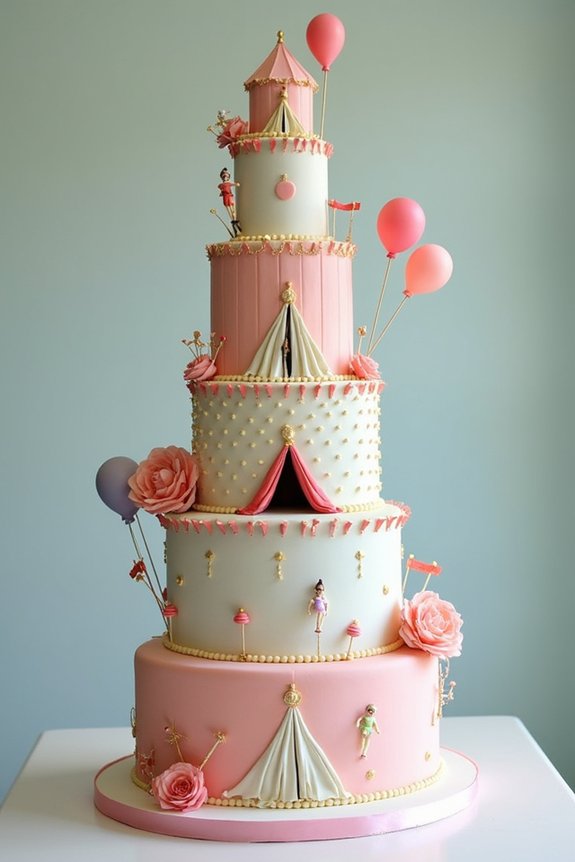 impossibly stacked circus cake