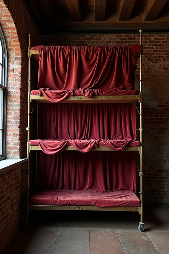 industrial scaffolding with drapes