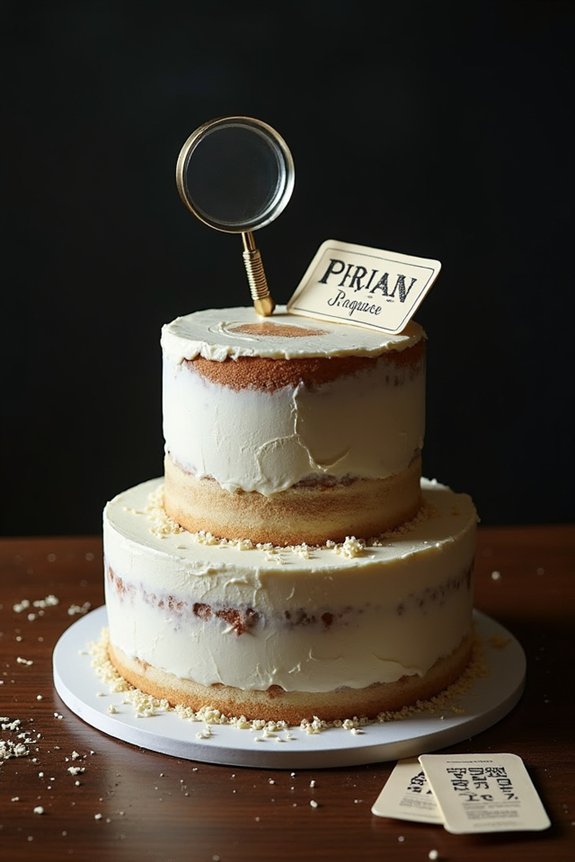 interactive murder mystery cake