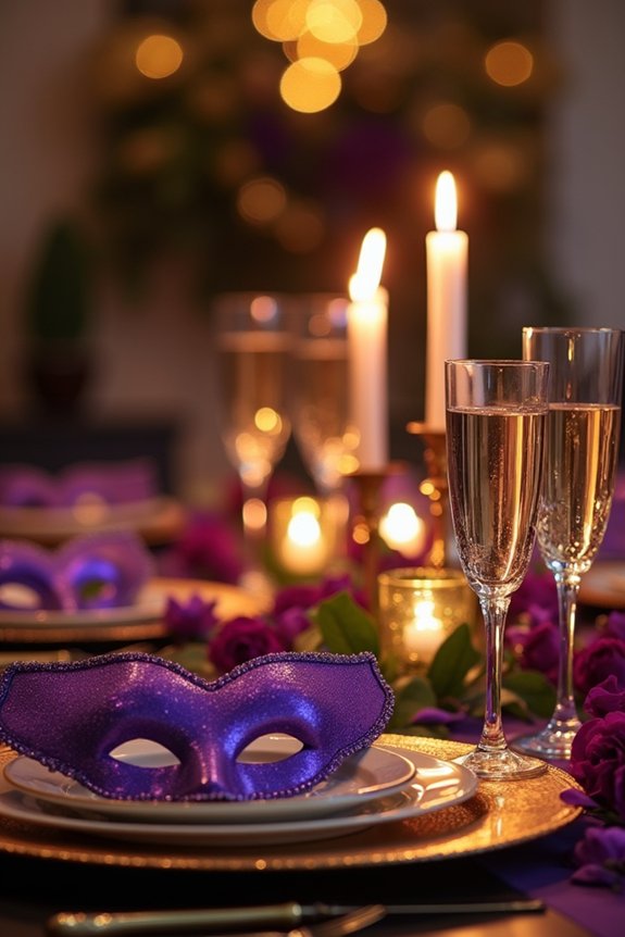 intimate mardi gras dinner ambiance