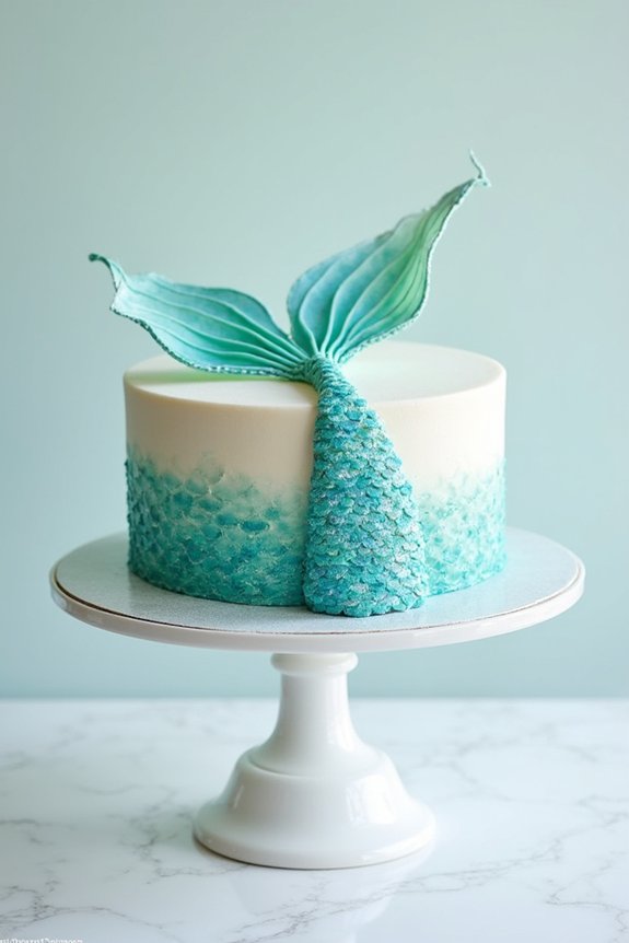 iridescent mermaid tail cake