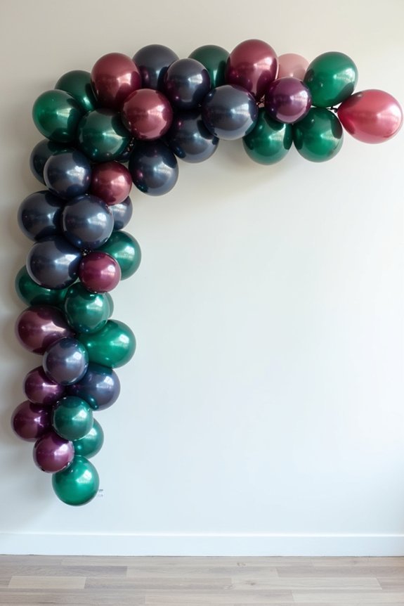 jewel toned elegant balloon garland