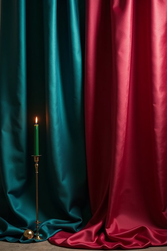 jewel toned luxurious fabric backdrop