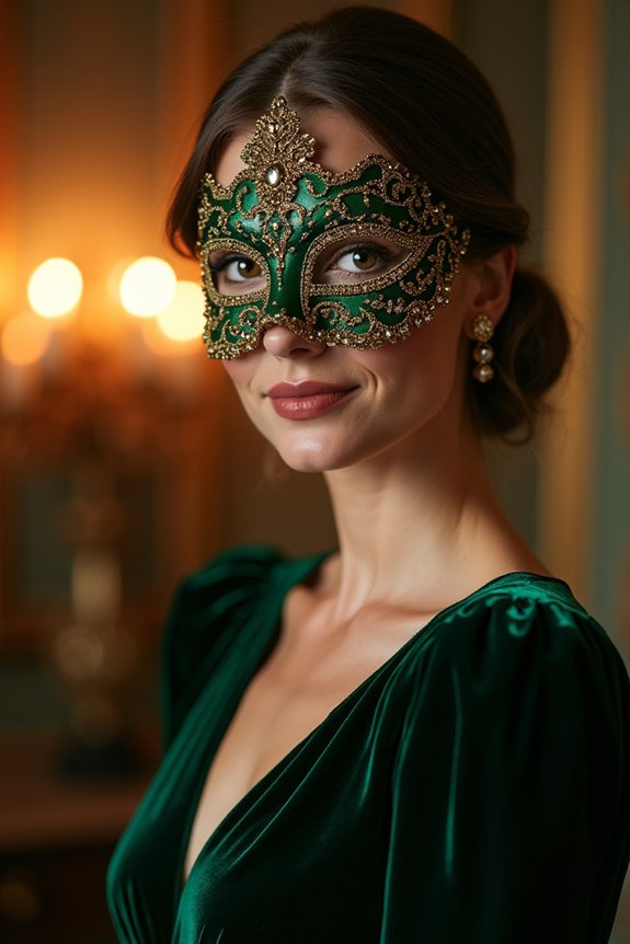 jewel tones with gold accents