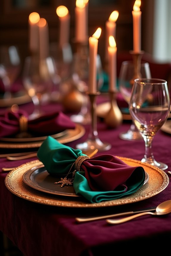 jewel tones with metallics