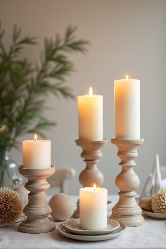 layer candles for ambiance