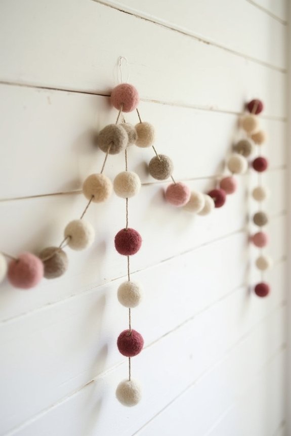 layered felt ball garland
