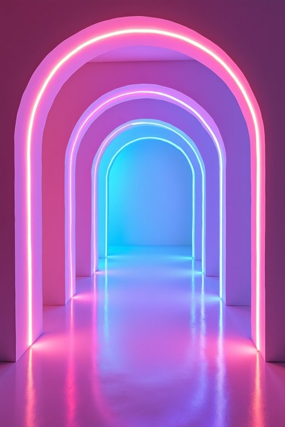 layered neon elements design