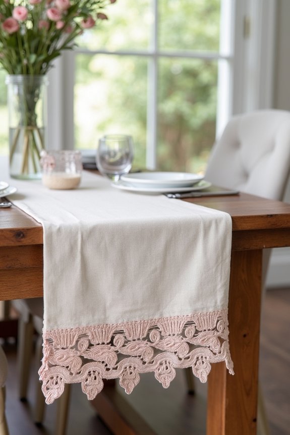 layered tablecloth and runner
